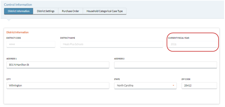 control information current fiscal year screen focus